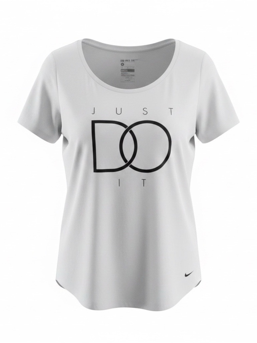 Nike Womens White "Just Do It" Dri-Fit T-Shirt M Lightweight Casual Tee